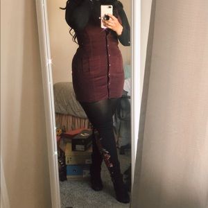 Red Express Corduroy Dress